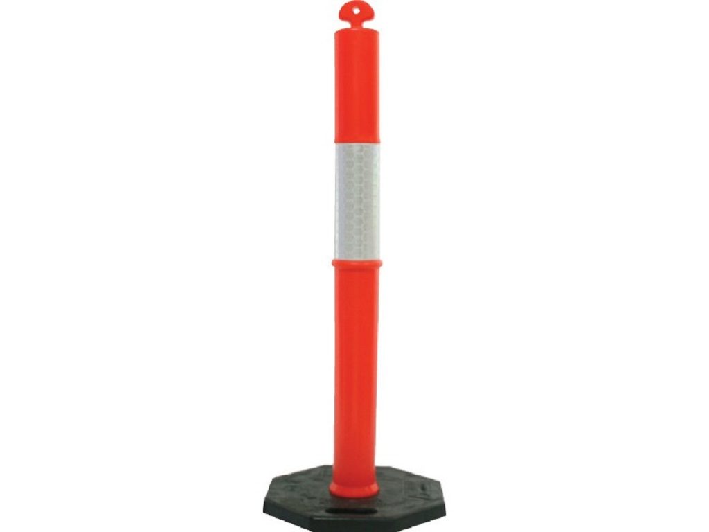 Bollards 1100mm T Top Reflective - Black Rubber Base BOL1100 | Ritesafe